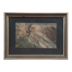 Antique Jan Toorop Alleen De Christus Kan Alles Redden Lithograph Postcard Print