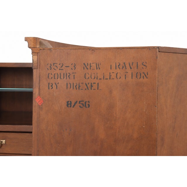 1950s Vintage Drexel New Travis Court Bow-Front Corner China Cabinet For Sale - Image 10 of 15