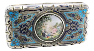 Silver Cigarette Case with Enamelled Lid