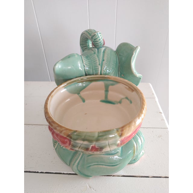 Figurative Mid 20th Century Majolica Elephant Planter Stand For Sale - Image 3 of 9