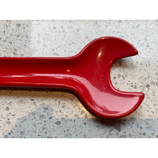 Mid-Century Modern 1970s Erik Magnussen for Stelton Red Salad Servers, Made in Denmark- a Pair For Sale - Image 3 of 7