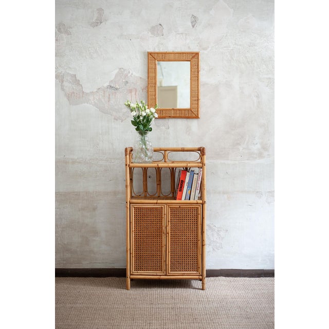 Wood Small Bamboo and Vienna Straw Cabinet, 1970s For Sale - Image 7 of 8