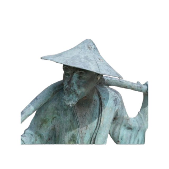Chinese 1990s Bronze Chinese Man For Sale - Image 3 of 6
