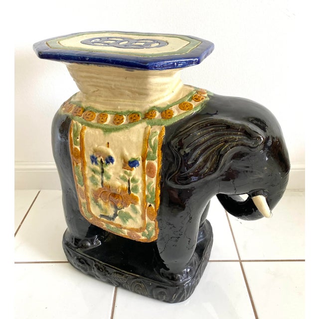 Ceramic Glazed Chinese Sancai Elephant Garden Stool For Sale - Image 7 of 13