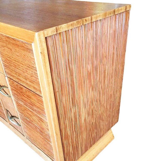 1940s Restored Mid-Century Paul Frankl Combed Wood Chest of Drawers for Brown Saltman, Attributed For Sale In Los Angeles - Image 6 of 8