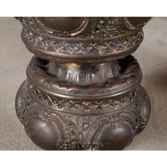Bohemian Bronze Mace Finial Cocktail Table Carrara Marble Top For Sale - Image 18 of 18