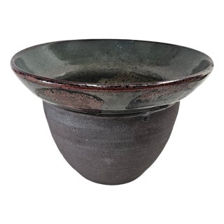 Joseph Hysong Studio Pottery Bowl California Modern Ceramic Organic Vessel 10.25" For Sale