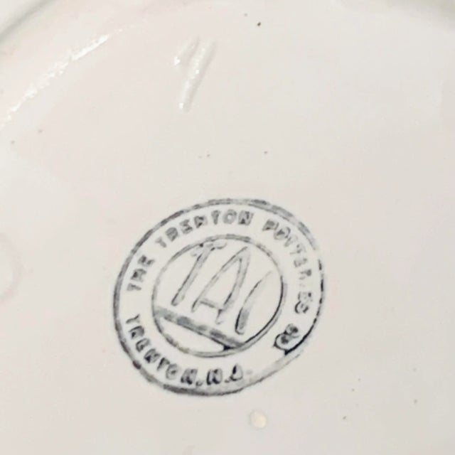 Ceramic Vintage Trenton Pottery Oysters & Shrimps Serving Plate With Perforated Well, Usa c.1940 For Sale - Image 7 of 8