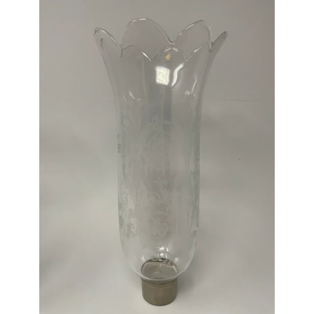 2000 - 2009 2000s Baccarat Tulip Crystal Hurricanes With Scalloped Rim, Acanthus Pattern- a Pair For Sale - Image 5 of 10
