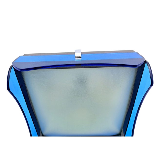Blue Cut Glass Ceiling Lamp, Veca, 1970s For Sale - Image 10 of 13