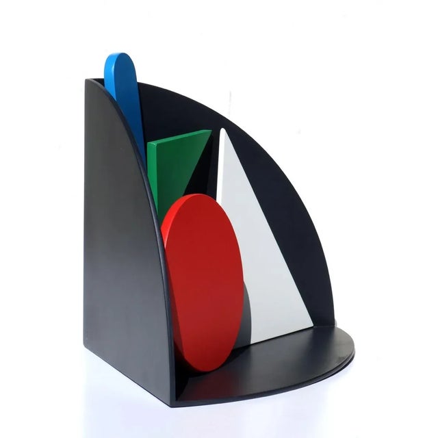 Italian Wooden Sculpture by Lucio del Pezzo, 1970s, in Flawless conditions. Designed 1970 to 1979 This piece has an...