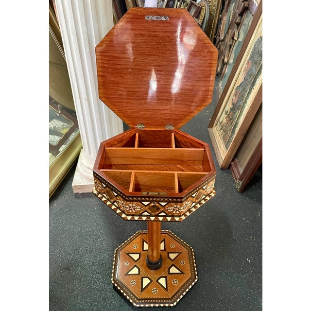 1960s Vintage Spanish Octagonal Damascene Marquetry Table W ...