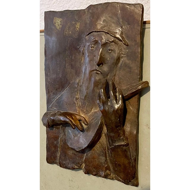 David Aronson, Bronze Sculpture Relief Troubadour Figurative American Modernist David Aronson For Sale - Image 4 of 12