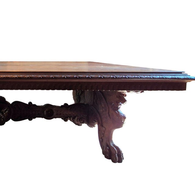 Antique Renaissance Revival Carved Walnut Refectory Table, 1850 For Sale - Image 14 of 18