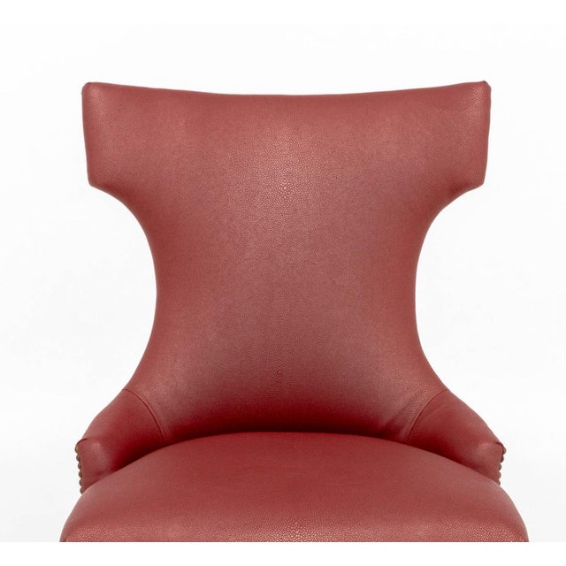 Contemporary Red Upholstered Chairs, Pair For Sale - Image 4 of 9