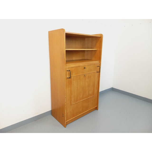 Vintage Oak Bookcase with Side Table, 1960s For Sale - Image 11 of 18
