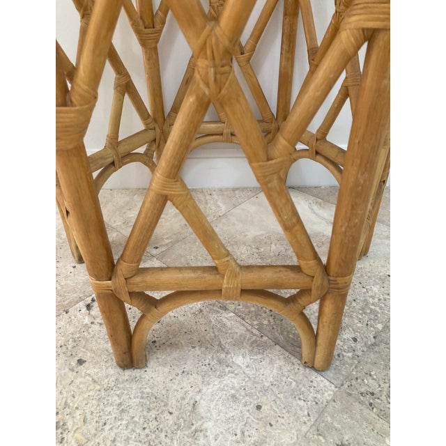Natural Rattan Chippendale Pedestal Dining Table Base For Sale - Image 12 of 12