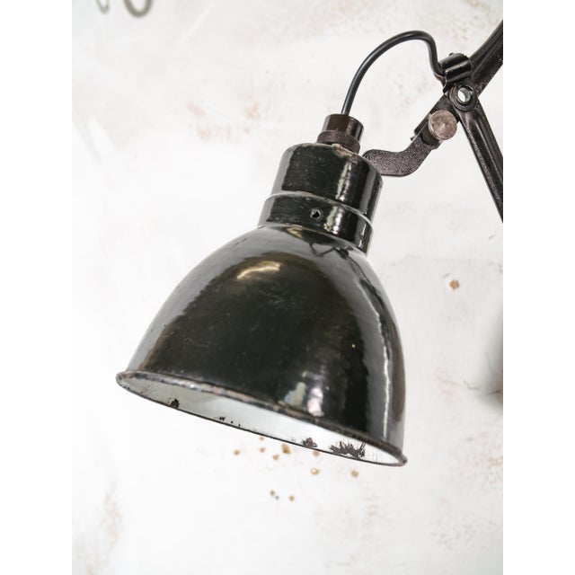 Bauhaus Black Scissor Lamp from Elektroinstala Decín, 1950s For Sale - Image 3 of 18