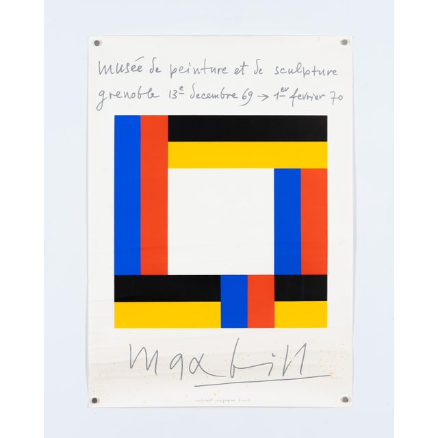 Modern Grenoble 1969 Original Serigraph Exhibition Poster by Max Bill For Sale - Image 3 of 9