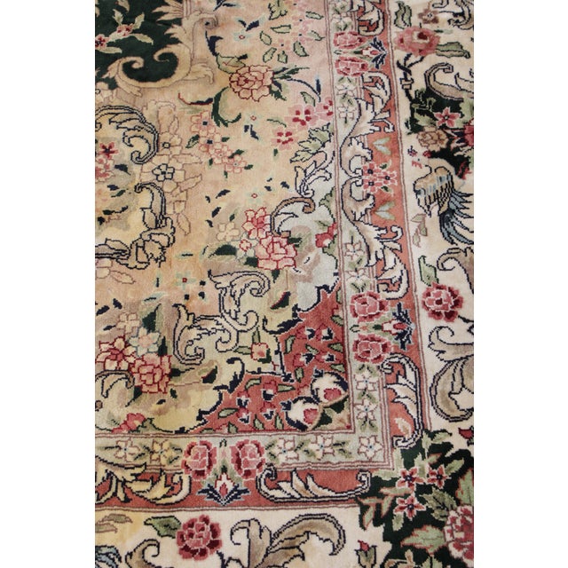 Fine Quality Silk Green & Multicolor Approx. 14 X 10 Rug For Sale - Image 12 of 16