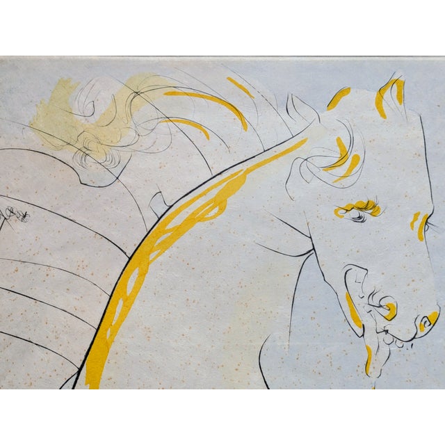 Salvador Dali, Horse Who Wanted to Take Revenge on the Deer, 1974, Drypoint Etching and Stencil, Framed For Sale - Image 13 of 14