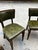 1970s 1970s Collection of Green Leather Gun Lock Style Wooden Dining Chairs- Set of 6 For Sale - Image 5 of 12