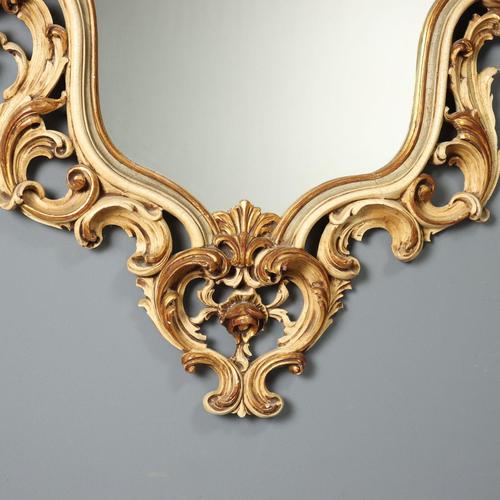 Lacquered and Gilded Style Mirror For Sale - Image 6 of 10