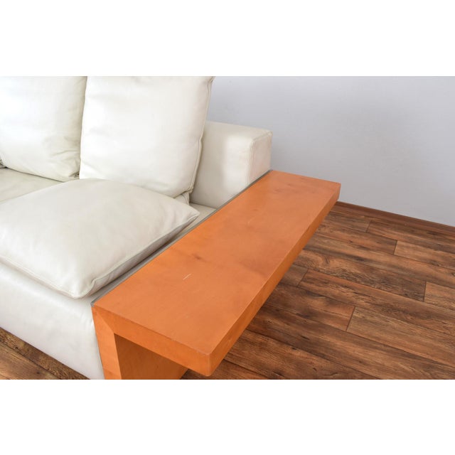 Wood Italian Leather Sofa from Giorgetti, 1980s For Sale - Image 7 of 16
