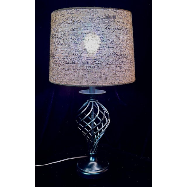 Spiral Metal Base Table Lamp For Sale - Image 6 of 12