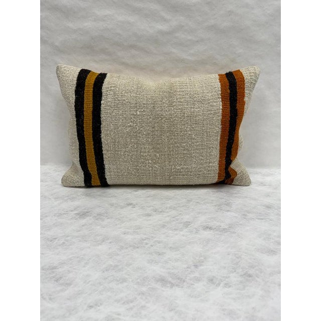 Turkish Hemp Pillow Cushion Natural Beige Rust Pillow Cushion Cover 16" x 24" #30106 Enhance your home decor with our...
