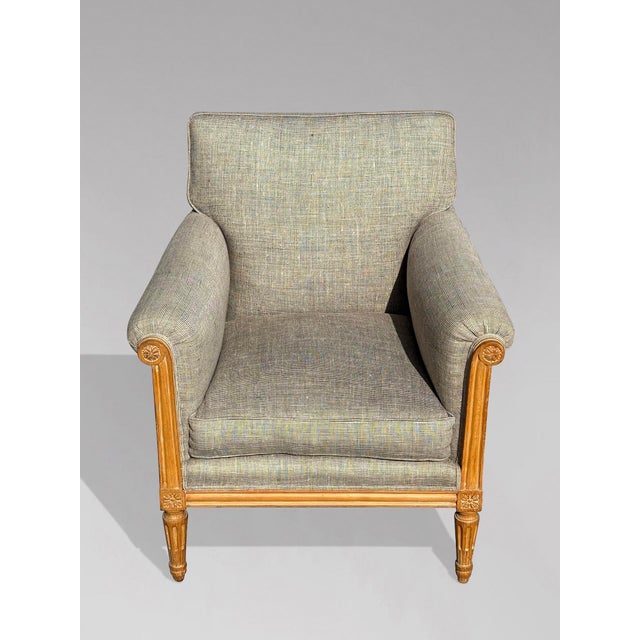 Gray Antique French Louis XVI Lounge Chairs, 1880, Set of 2 For Sale - Image 8 of 12