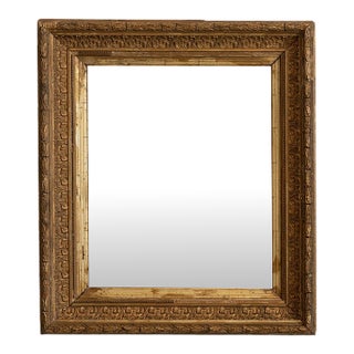19th Century France Antique Gold Carved Giltwood Mirror For Sale