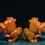 Stone Pair of Shoushan Stone Guardian Lions – 3" Foo Dogs With Brocade Balls For Sale - Image 7 of 9