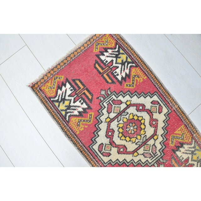 Rug & Kilim 1960s Vintage Red Hanmade Wool Turkish Rug For Sale - Image 4 of 6