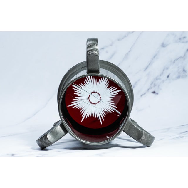 Fantastic Triple Handle Antique Trophy Tankard Pewter Cup Victorian University Rowing Crew Sports Home Decor For Sale - Image 10 of 13