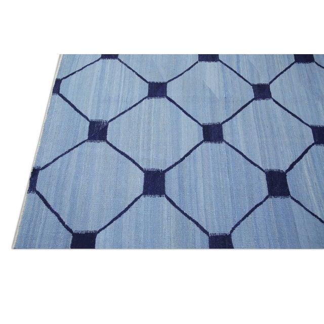 21st Century Oriental Hand Knotted Santa Grey Turkish Kilim Rug 10'4" X 14'2" For Sale In Houston - Image 6 of 9