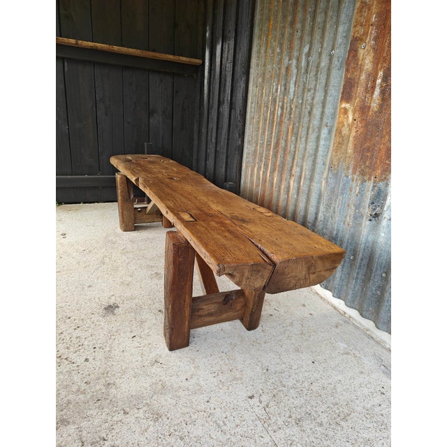 Industrial Brutalist Workbench Console, 1890s For Sale - Image 3 of 18