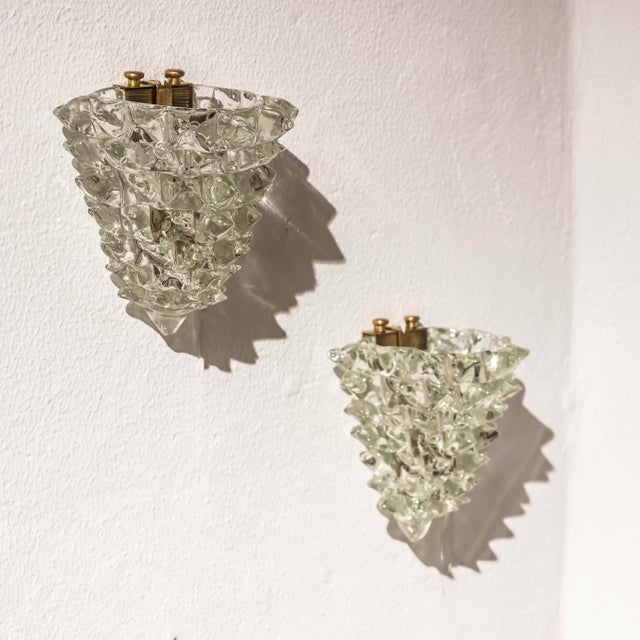 1930s Vintage Italian Wall Lights by Ercole Barovier for Barovier & Toso, 1930s, Set of 2 For Sale - Image 5 of 11