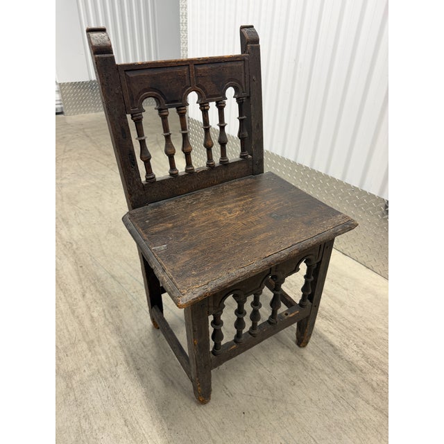 Gothic 17th Century Italian Renaissance Walnut Side Chair For Sale - Image 3 of 10
