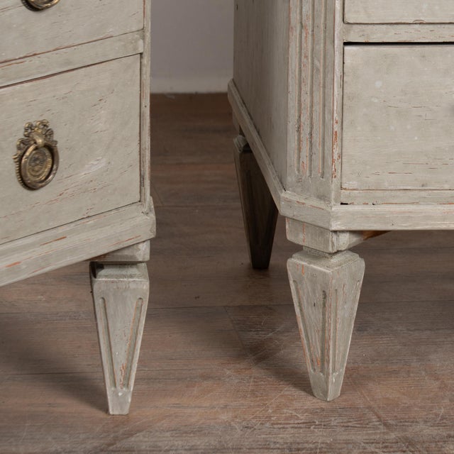 Pair of 19th Century Swedish Gray Painted Chests of Drawers For Sale - Image 16 of 18