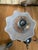 Traditional Antique Arts & Crafts Brass 3-Light Chandelier c.1908–1915 | Bryant Sockets | Original Etched Glass Shades For Sale - Image 3 of 7