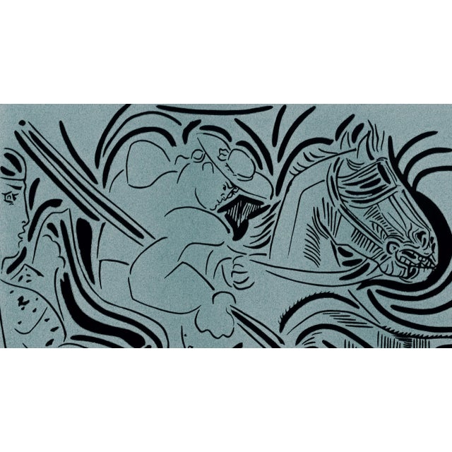 Pablo Picasso 1962 Pablo Picasso Linocut Engraving "Picador Goading Bull (White)" For Sale - Image 4 of 9