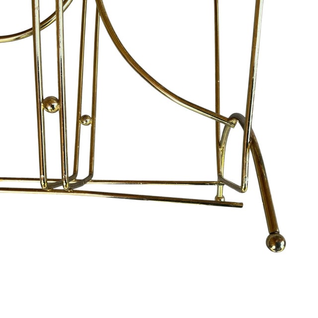 Metal Vintage Metal Magazine Rack Mid-Century Modern For Sale - Image 7 of 16