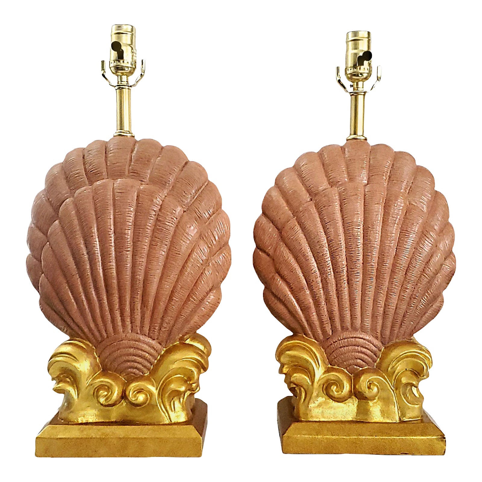 Lamps Shells Seashells Pair | Chairish
