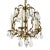 Vintage Petite French Brass and Crystal Chandelier For Sale
