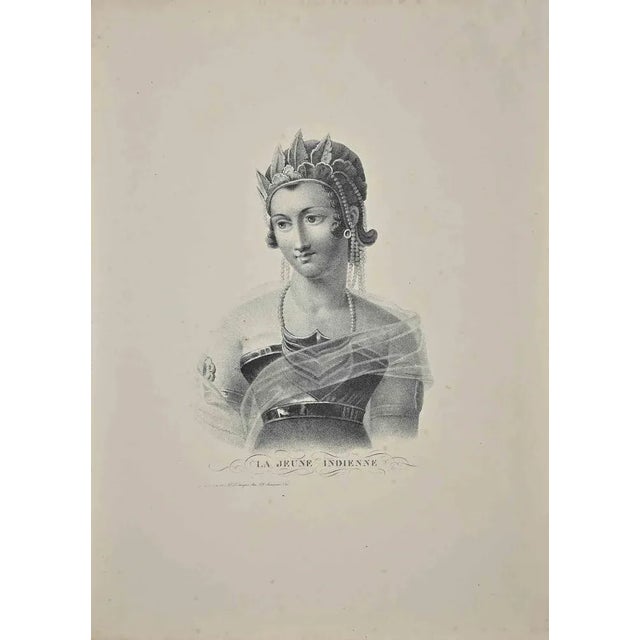 Indian Young Girl is an etching by Noel François Bertrand, realized in the 19th Century. Good conditions. The Artwork is...