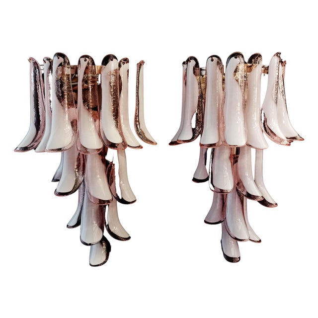 Mid-Century Italian Pink Wall Sconces, 1990s, Set of 2 For Sale