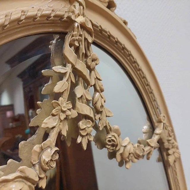 1960s Louis XVI Mirror in Pine For Sale - Image 5 of 7