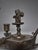 Pair of Grand Tour Bronze Two-Light Candlesticks in Roman Oil-Lamp Form For Sale - Image 10 of 11