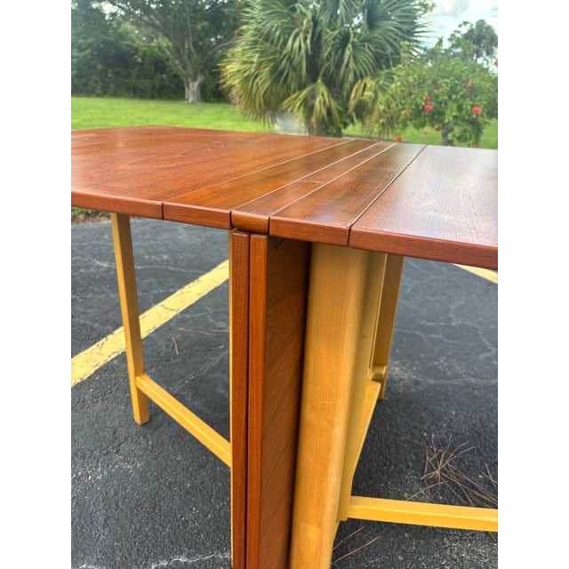 Signed Bruno Mathsson “Maria” Folding Flap Teak Expandable Dining Table, 1960s For Sale - Image 10 of 12